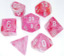 7 Pink/silver Ghostly Glow Polyhedral Dice Set - CHX27524